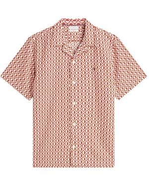 Tommy Hilfiger Geometric-Print Short-Sleeve Shirt - Pink