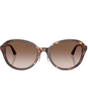 Jimmy Choo Tortoiseshell Oval-Frame Sunglasses - Brown