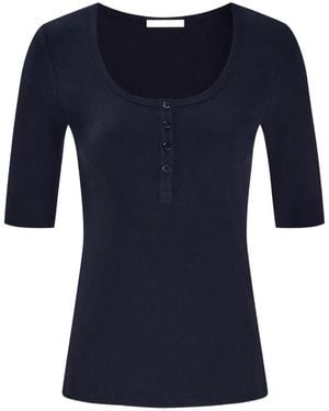 12 STOREEZ Gwen Ribbed-Knit Top - Blue