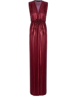 ROSERRY Verona Pleated Flower Maxi Dress - Purple