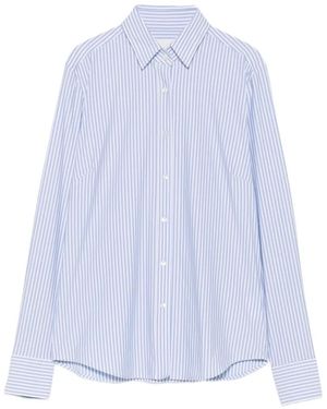 Xacus Camicia Sara A Maniche Lunghe Con Righe Verticali - Bianco