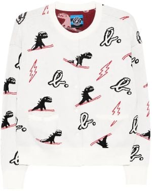 SPORT b. by agnès b. Dino Christmas Jumper Cardigan - White