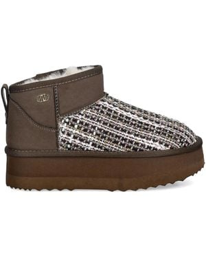 Liu Jo Bouclé-Detailing Ankle Boots - Brown