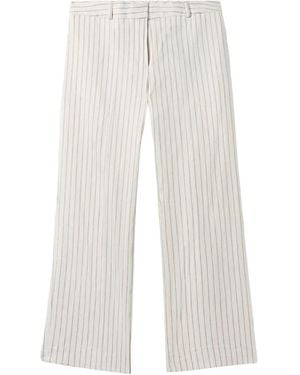 Brooks Brothers Pinstripe Trousers - White