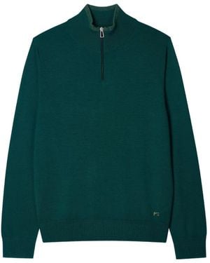 Paul Smith Zip Mock-Neck Sweater - Green