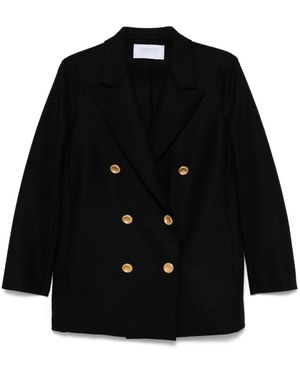 Harris Wharf London Wool Peacoat - Black