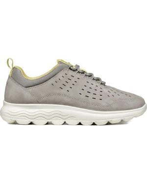 Geox Spherica Perforated-Detail Sneakers - Gray