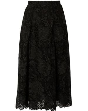 Erdem Falda midi con encaje guipur - Negro
