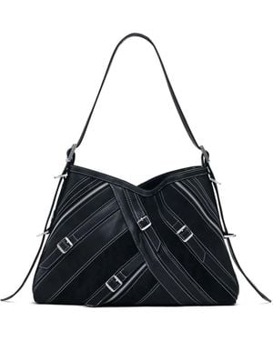 Desigual Diagonal-Zip Buckle-Accent Tote Bag - Black