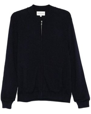 Bompard Waffle-Knit Zipped Cardigan - Black