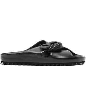 Officine Creative Pelagie Knotted Leather Mules - Black