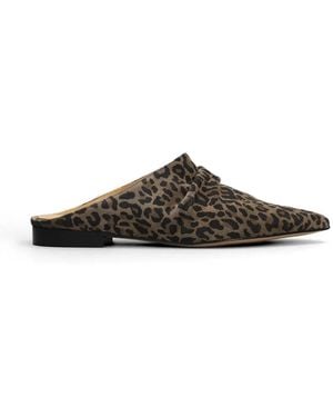 Alchimia Leopard-Print Gathered Mules - Multicolor