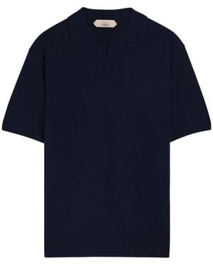 Aurélien Fine-Knit Polo Shirt - Blue