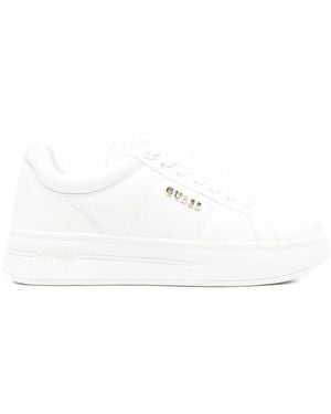 Guess 45Mm Welli Leather Trainers - White