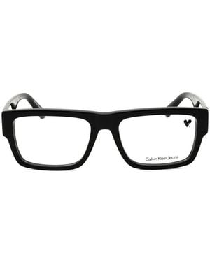 Calvin Klein Rectangle-Frame Glasses - Black