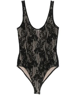 Zimmermann Lace Scoop Bodysuit - Black