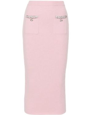 Self-Portrait Midi Skirt - Pink
