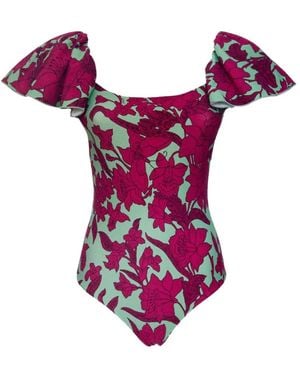 La DoubleJ Floral-Print Swimsuit - Pink