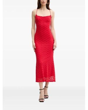 Bardot Embroidered Flared Midi Dress