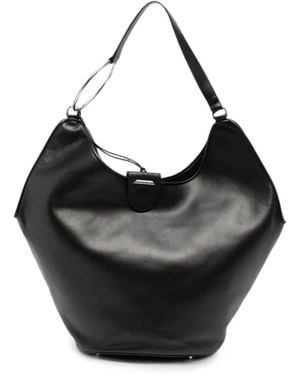 Dondup Ring-Handle Leather Shoulder Bag - Black