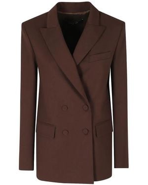 FEDERICA TOSI Double-Breasted Peaked-Lapel Blazer - Brown