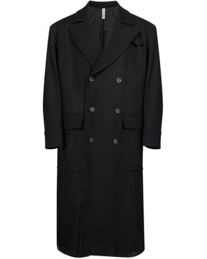 Hevò Double-Breasted Coat - Black