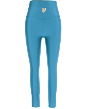 Monfusò Leggings mit Herzverzierung - Blau