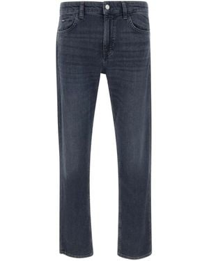 BOSS Five-Pocket-Jeans Mit Logo-Patch - Blau