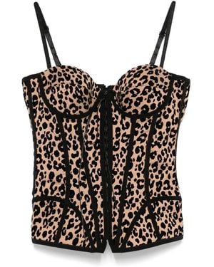 GIUSEPPE DI MORABITO Printed Corset Top - Black