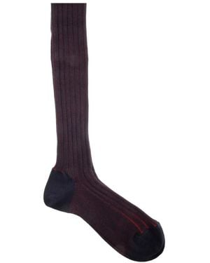 Gallo Ribbed Cotton Socks - Purple