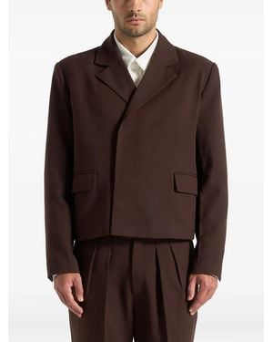 Manière De Voir Hector Double Breasted Tailored Cropped Blazer - Brown