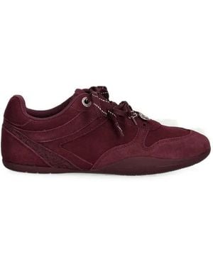 Guess Besar Heart Charm Lace-Up Sneakers - Purple
