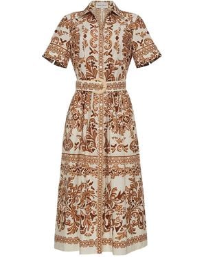 Cara Cara Adina Belted Midi Dress - Natural