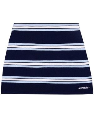 Sporty & Rich Striped Mini Skirt - ブルー