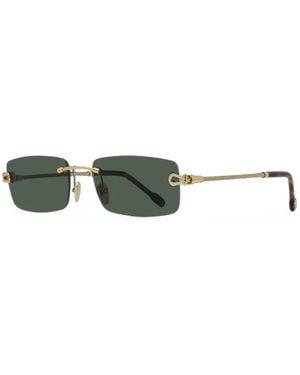 Fred Rectangle-Frame Rimless Sunglasses - Green