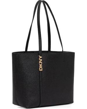 DKNY Logo-Plaque Tote Bag - Black