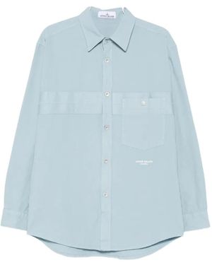 Stone Island Logo-Embroidered Shirt - Blue