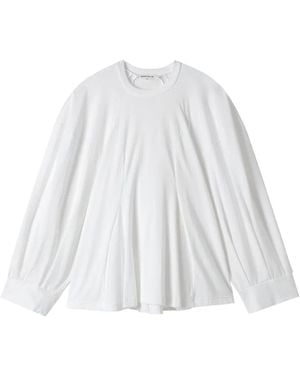 Enfold Pleated Long-Sleeved T-Shirt - White
