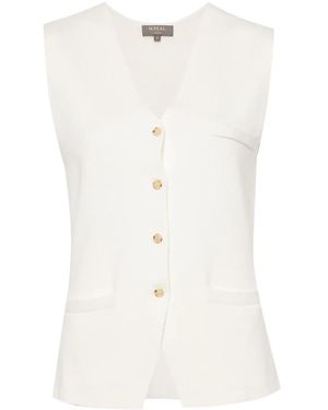 N.Peal Cashmere Mila Cotton-Blend Waistcoat - White