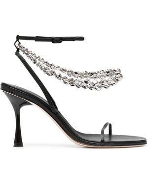 STUDIO AMELIA Trinket 100Mm Leather Sandals - White