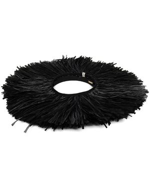 Cult Gaia Circular Straw Fascinator - Black