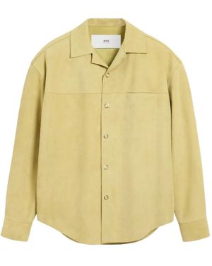 Ami Paris Hemdjacke Aus Leder - Gelb