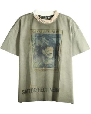 SAITOS See Jane Distressed T-Shirt - Green
