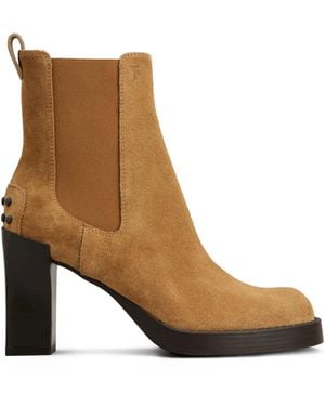 Tod's 80Mm Suede Chelsea Boots - Brown