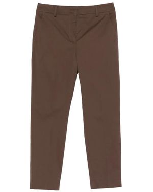 Weekend by Maxmara Cropped Cigarette Trousers - Brown