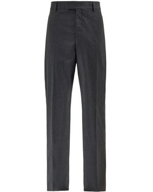 Ferragamo Straight Leg Wool Trousers - Blue