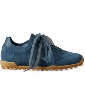 Calvin Klein Suede Ribbon-Lace Trainers - Blue
