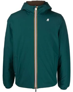 K-Way Logo-Appliqué Hooded Jacket - Green
