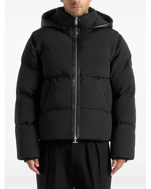 Manière De Voir Eric Detachable-Sleeves Hooded Puffer Jacket - Black