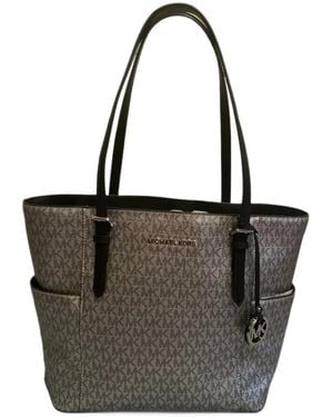 Michael Kors Logo-Monogram Canvas Tote Bag - Black
